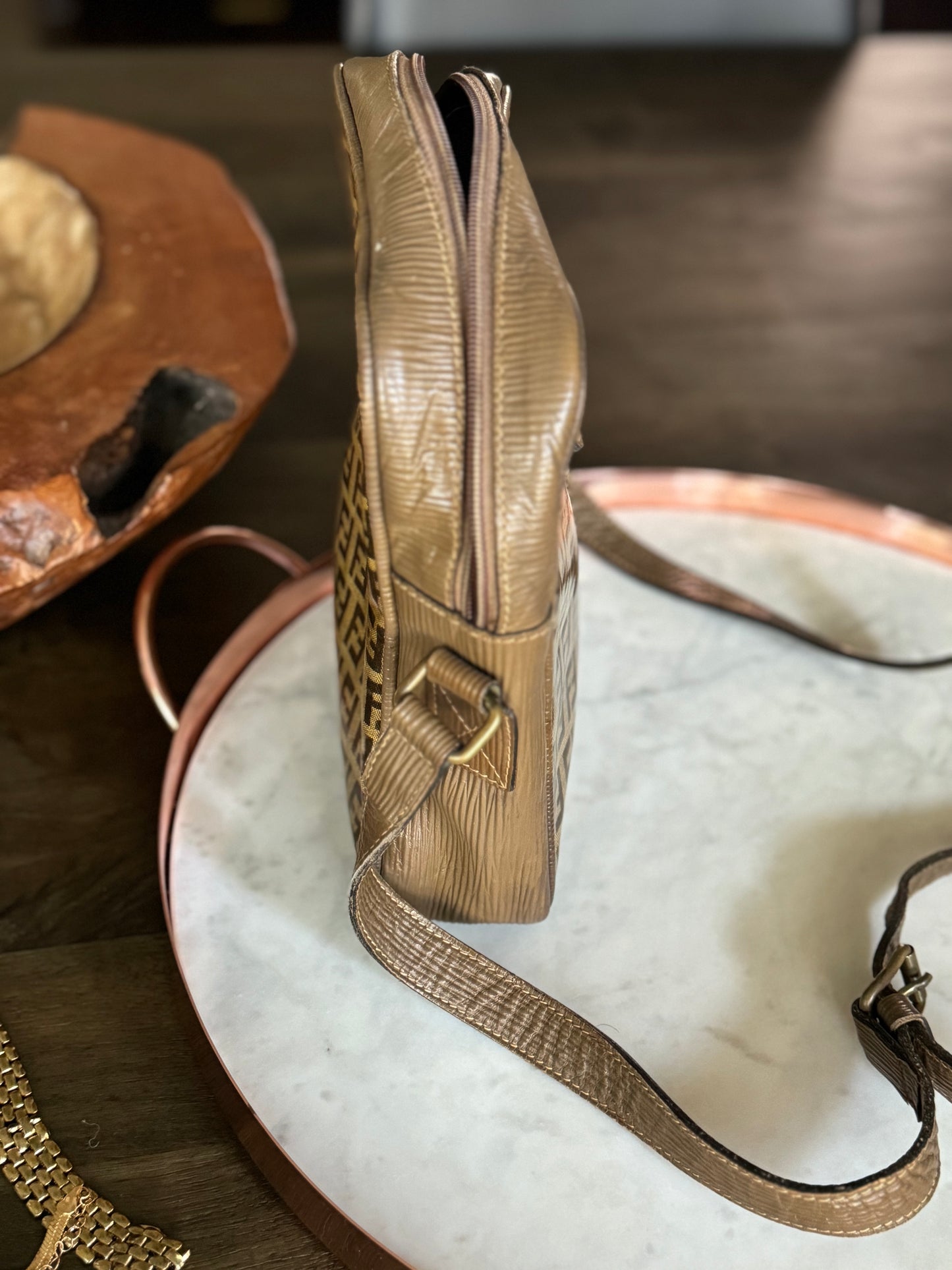 FENDI Vintage Zucchino Pattern Crossbody Bag