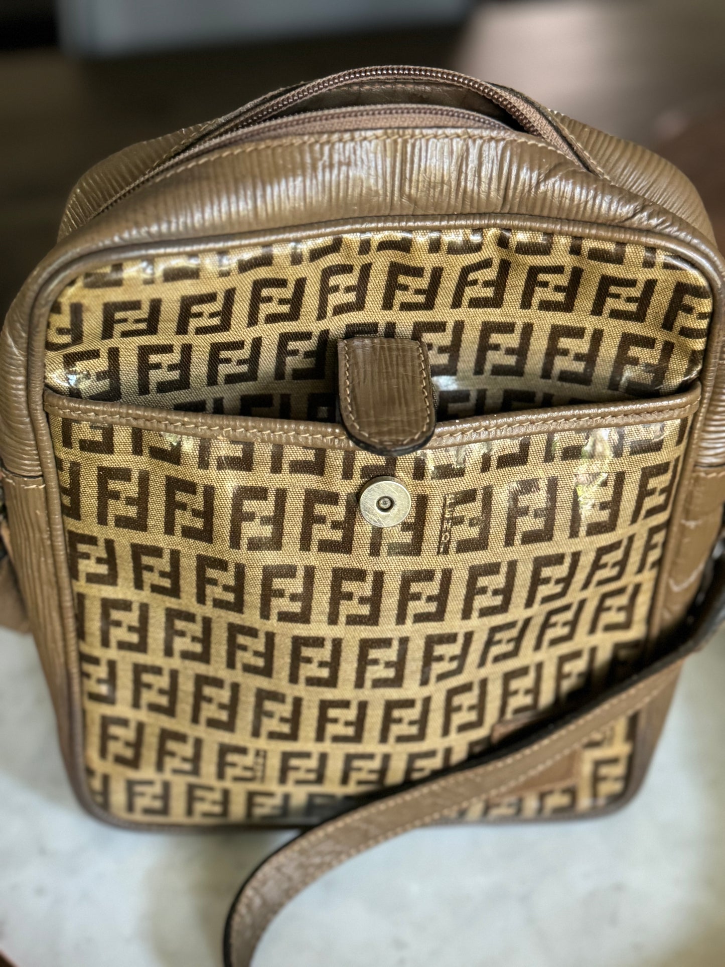 FENDI Vintage Zucchino Pattern Crossbody Bag
