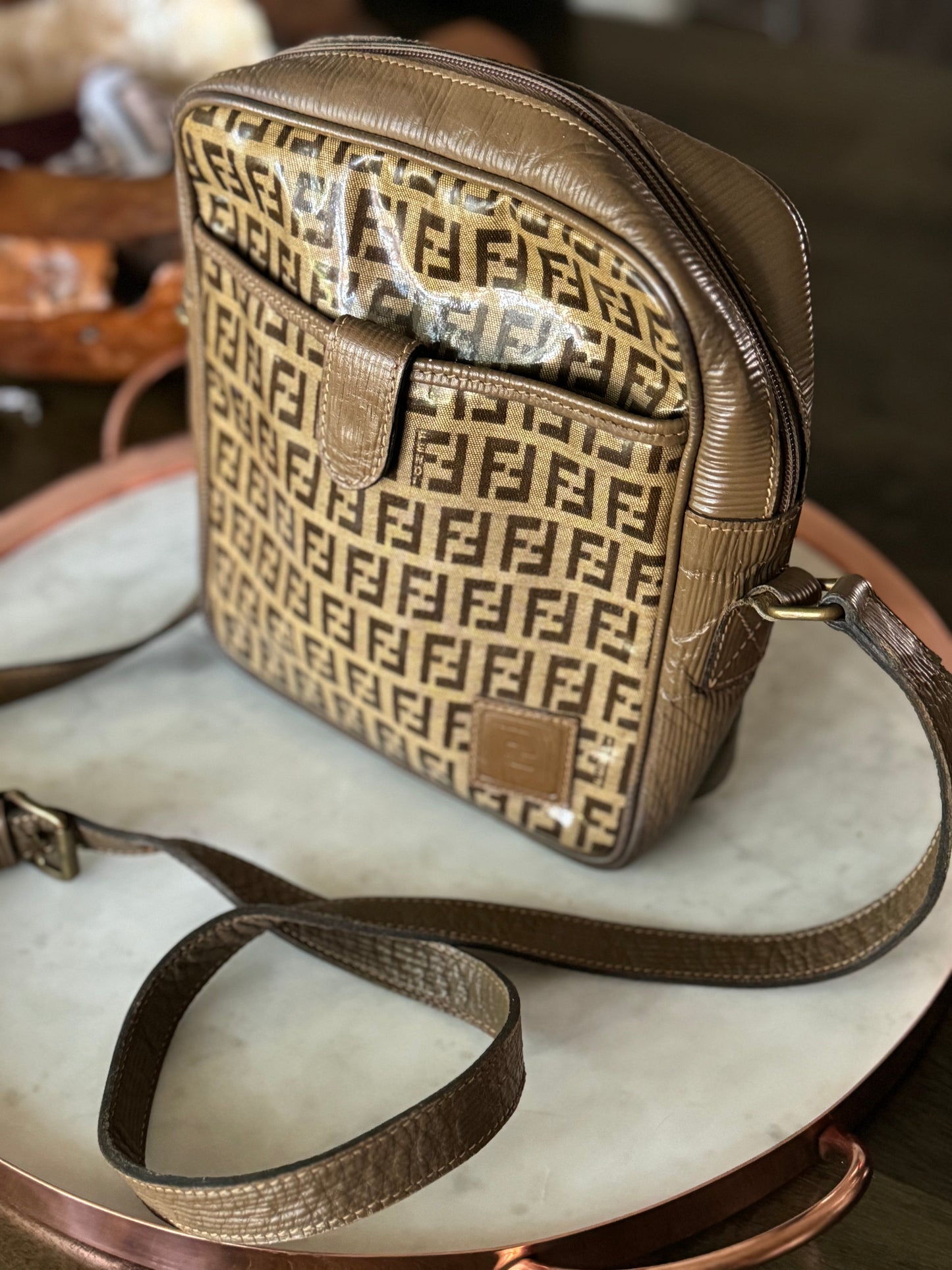 FENDI Vintage Zucchino Pattern Crossbody Bag