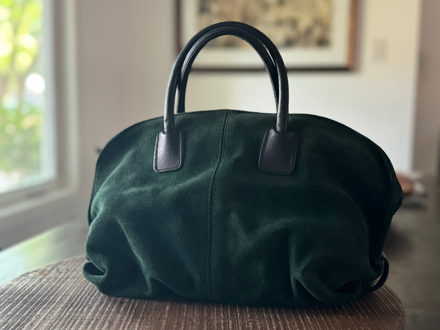 Vintage Ronay Green Suede Leather Purse