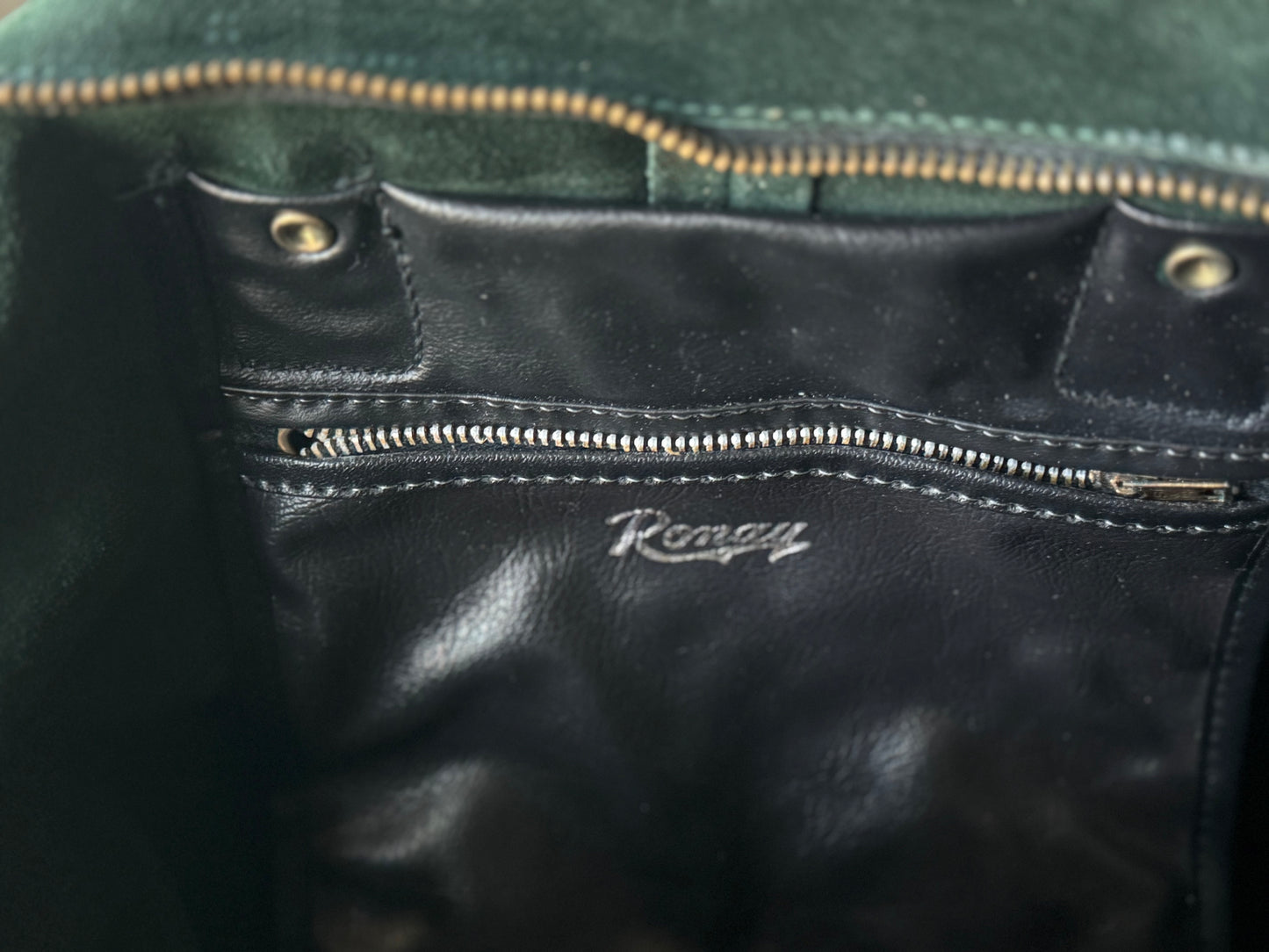 Vintage Ronay Green Suede Leather Purse