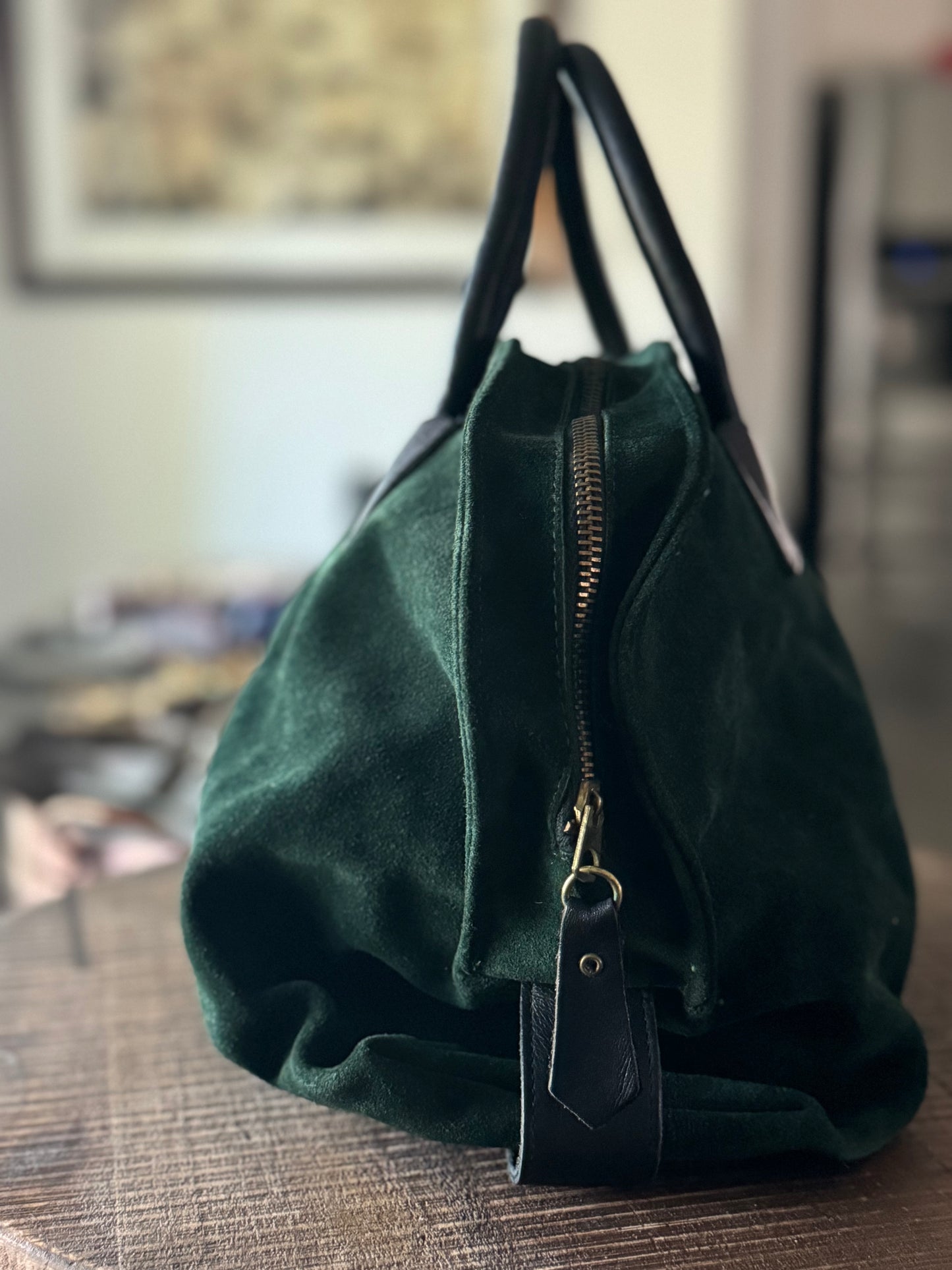 Vintage Ronay Green Suede Leather Purse