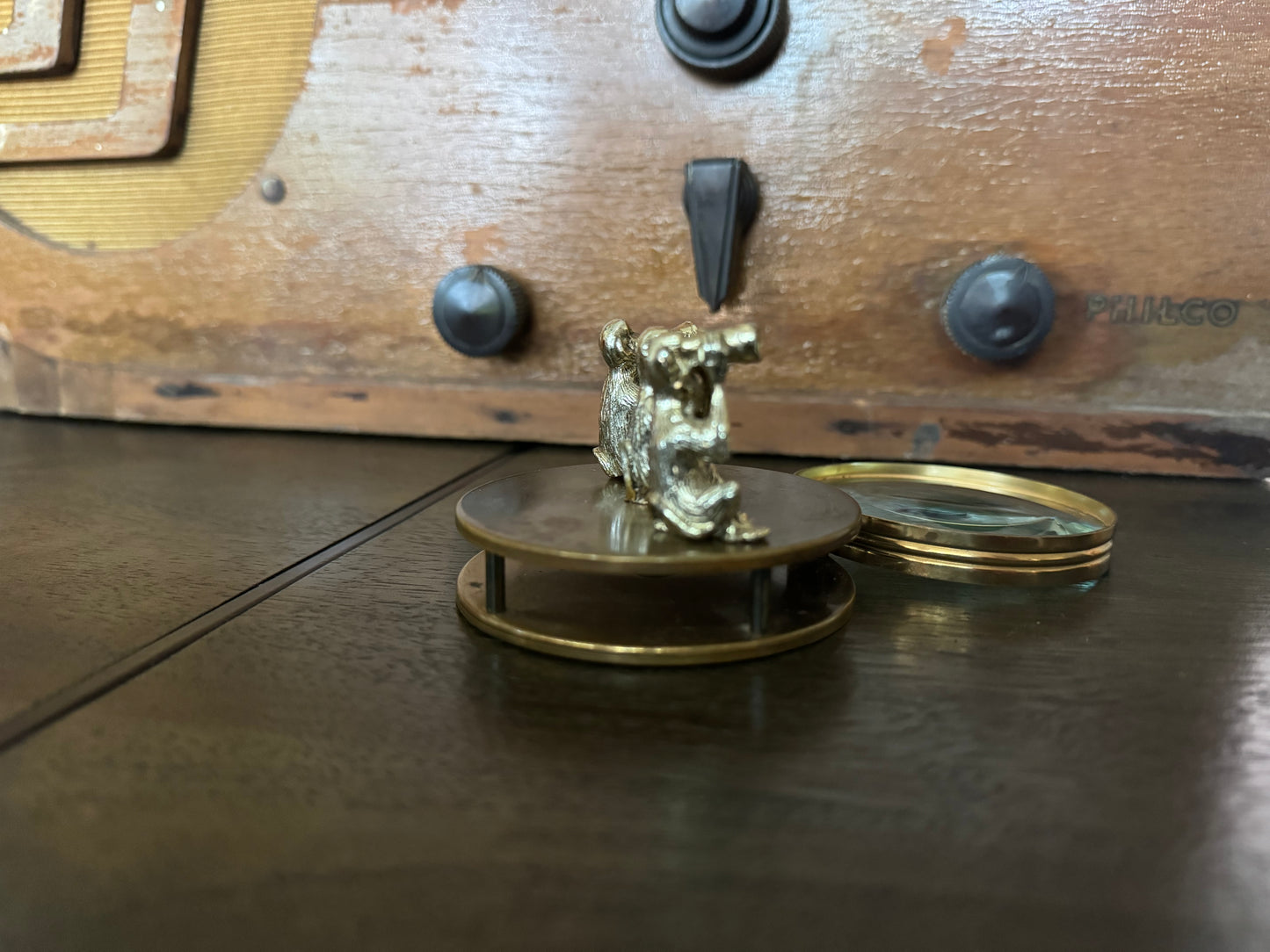 Vintage Magnifying Glass: Three Monkeys Hear No Evil, See No Evil, Speak No Evil