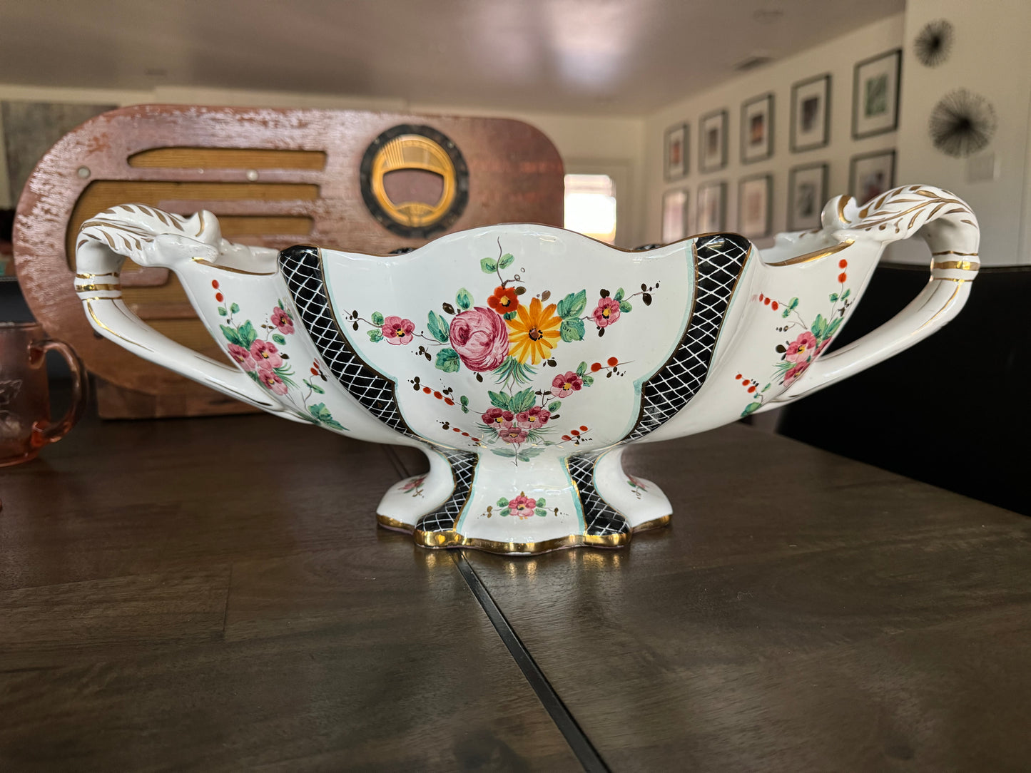 Vintage Deruta Signed Hand-Painted Italian Centerpiece Bowl