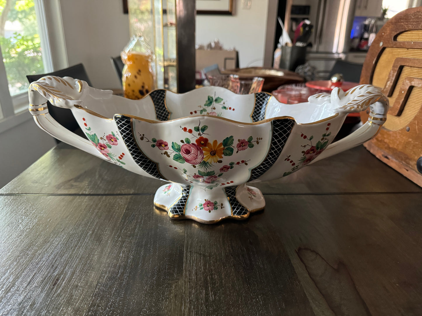 Vintage Deruta Signed Hand-Painted Italian Centerpiece Bowl