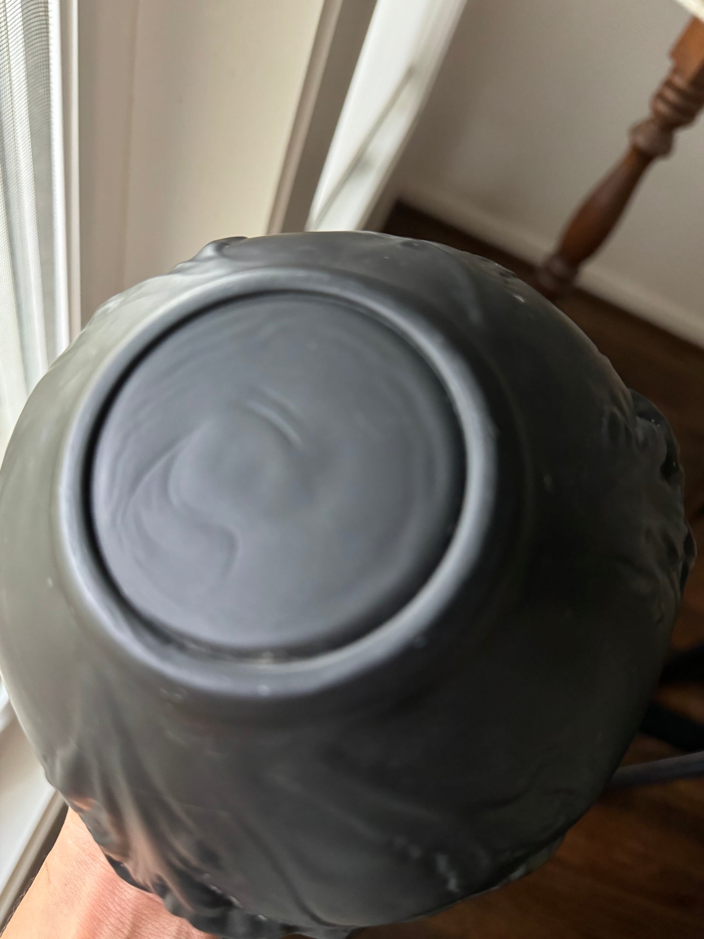 Early 20th Century Black Amethyst Glass Tiffin Poppy Vase