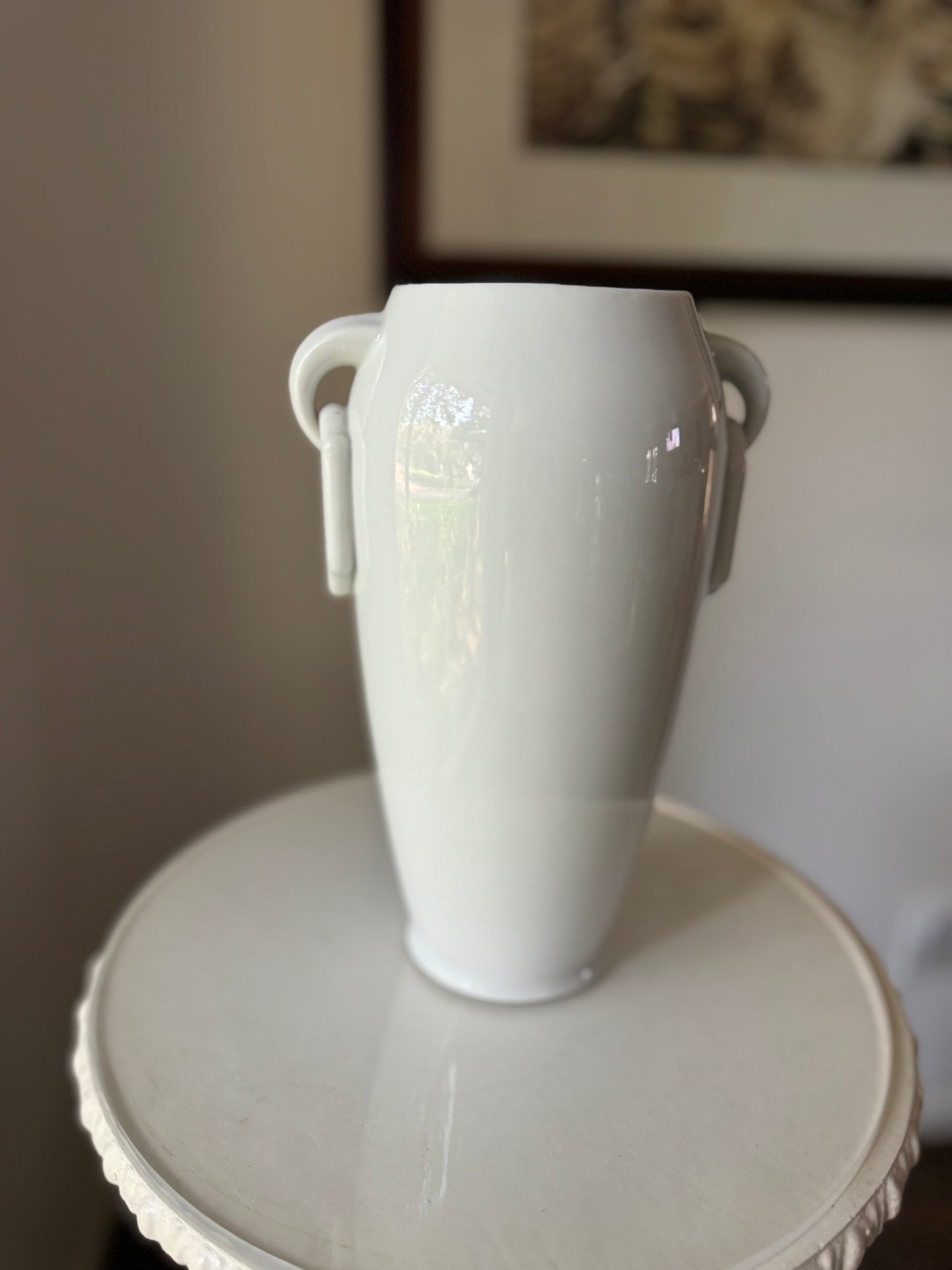 Art Deco Style White Porcelain Vase