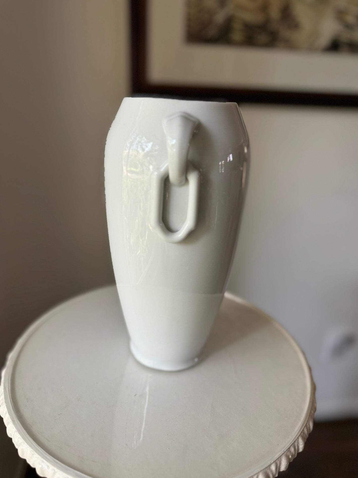 Art Deco Style White Porcelain Vase