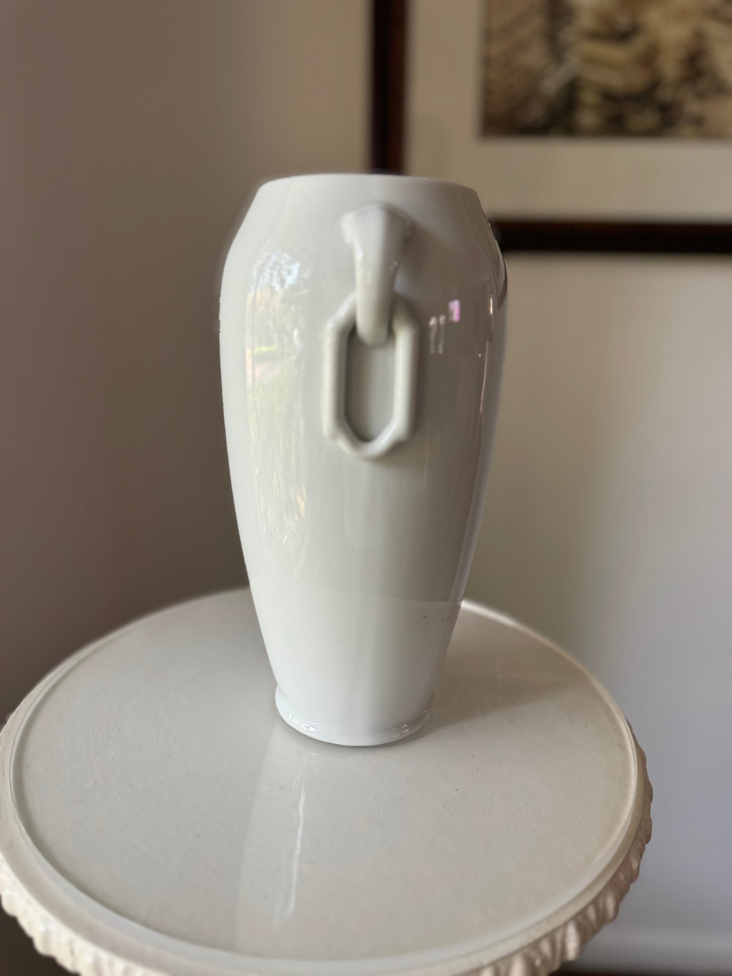 Art Deco Style White Porcelain Vase