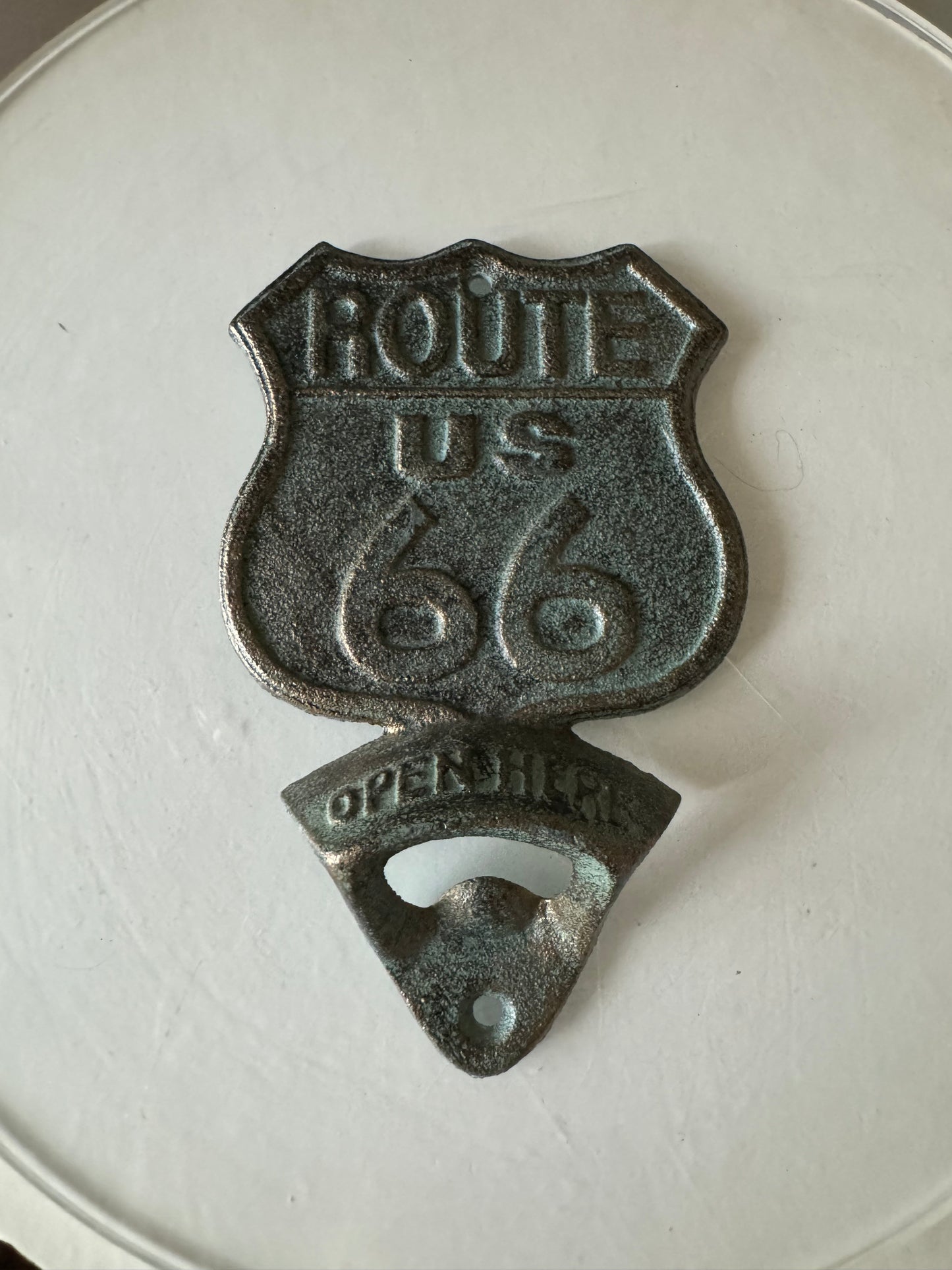 Vintage Route 66 Cast Iron Bottle Opener