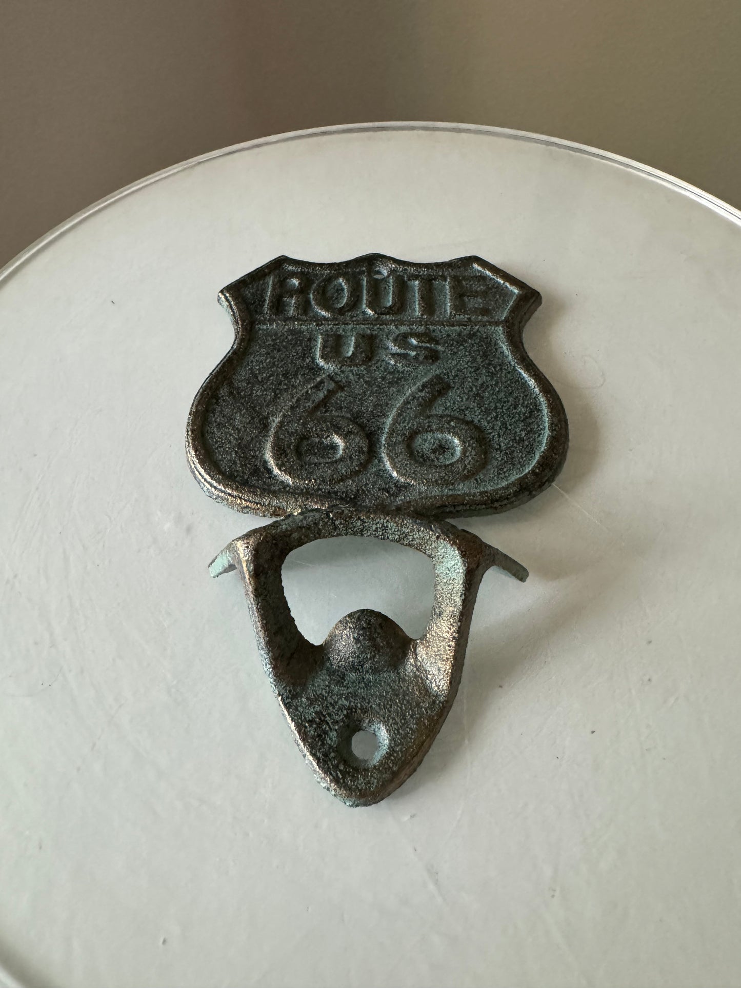 Vintage Route 66 Cast Iron Bottle Opener
