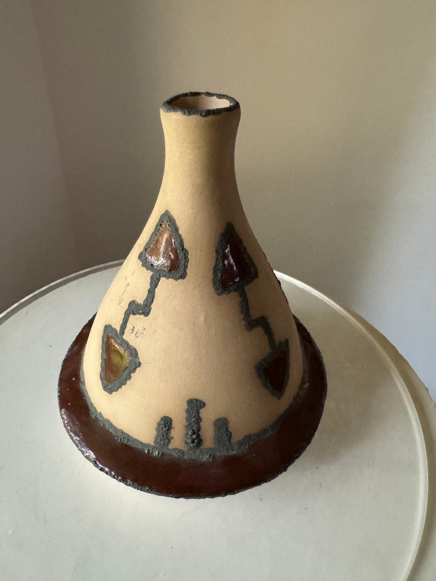 Vintage Native American Southwestern Chiminea Ashtray/Incense Burner (Signed "Windi AZ 12")