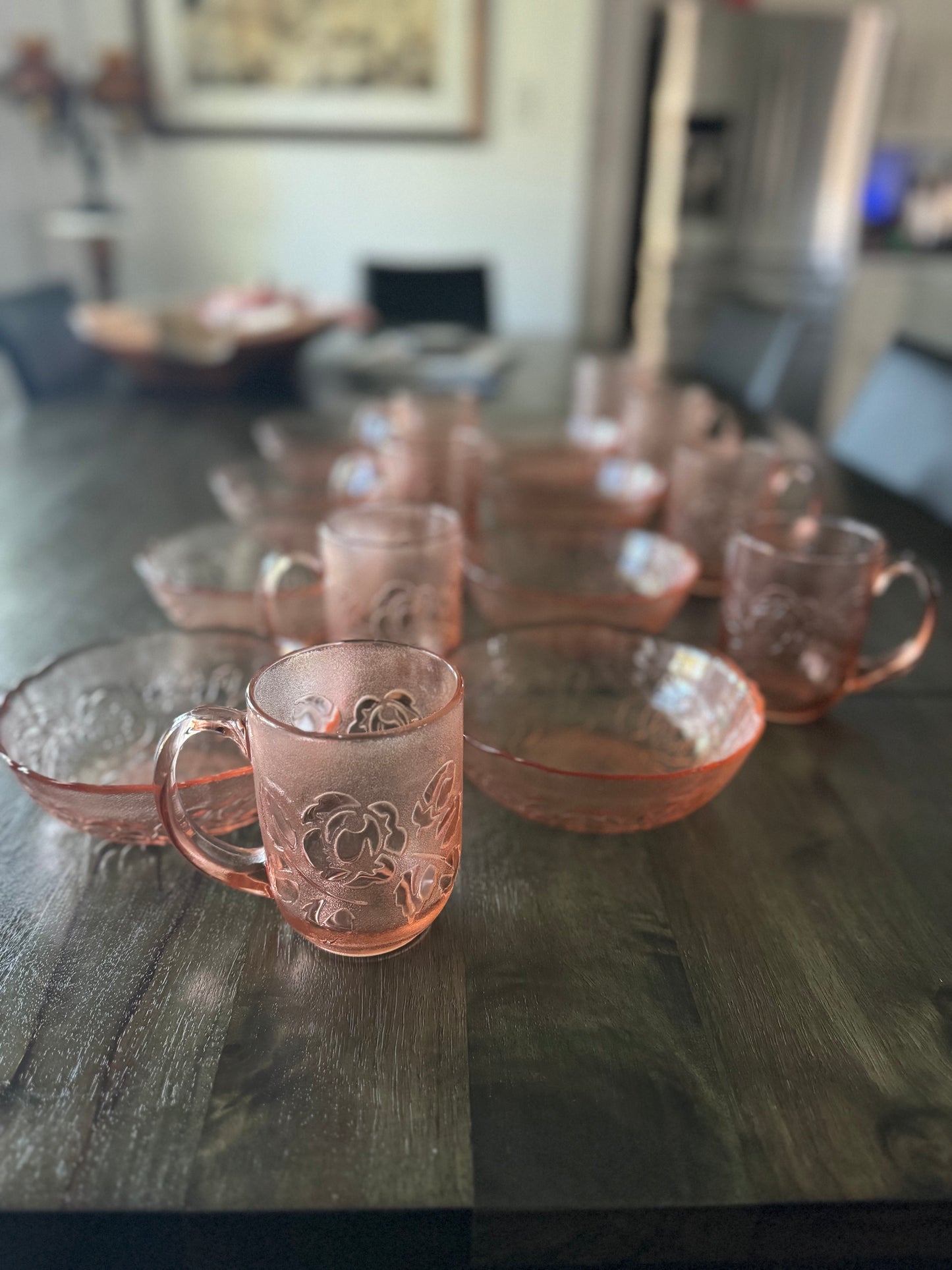 Rosa pink (Rosaline) by arcoroc (set of 8) Cereal Bowls and 8 Mugs
