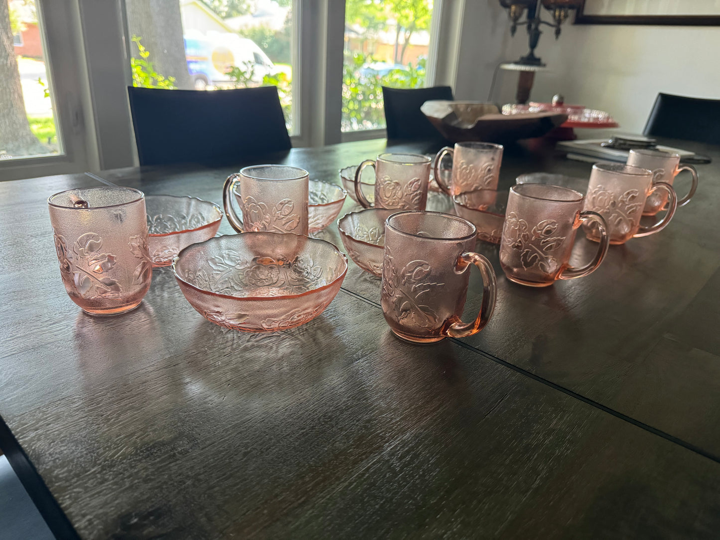 Rosa pink (Rosaline) by arcoroc (set of 8) Cereal Bowls and 8 Mugs