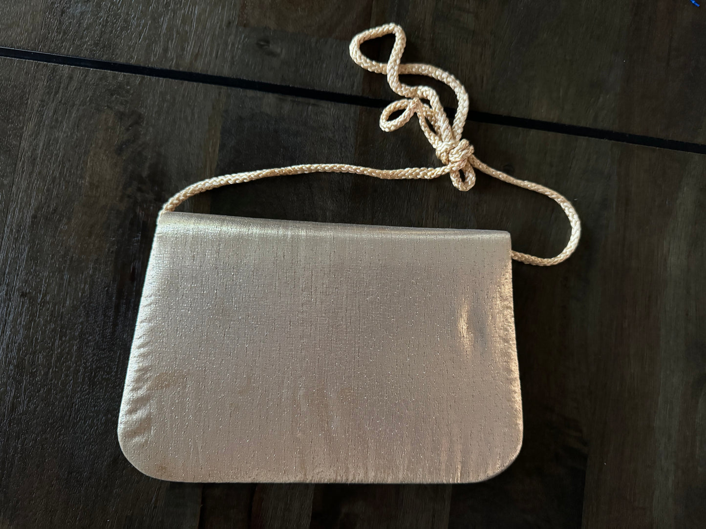 Vintage Adolfo Seashell Gold Shiny Evening Purse Handbag