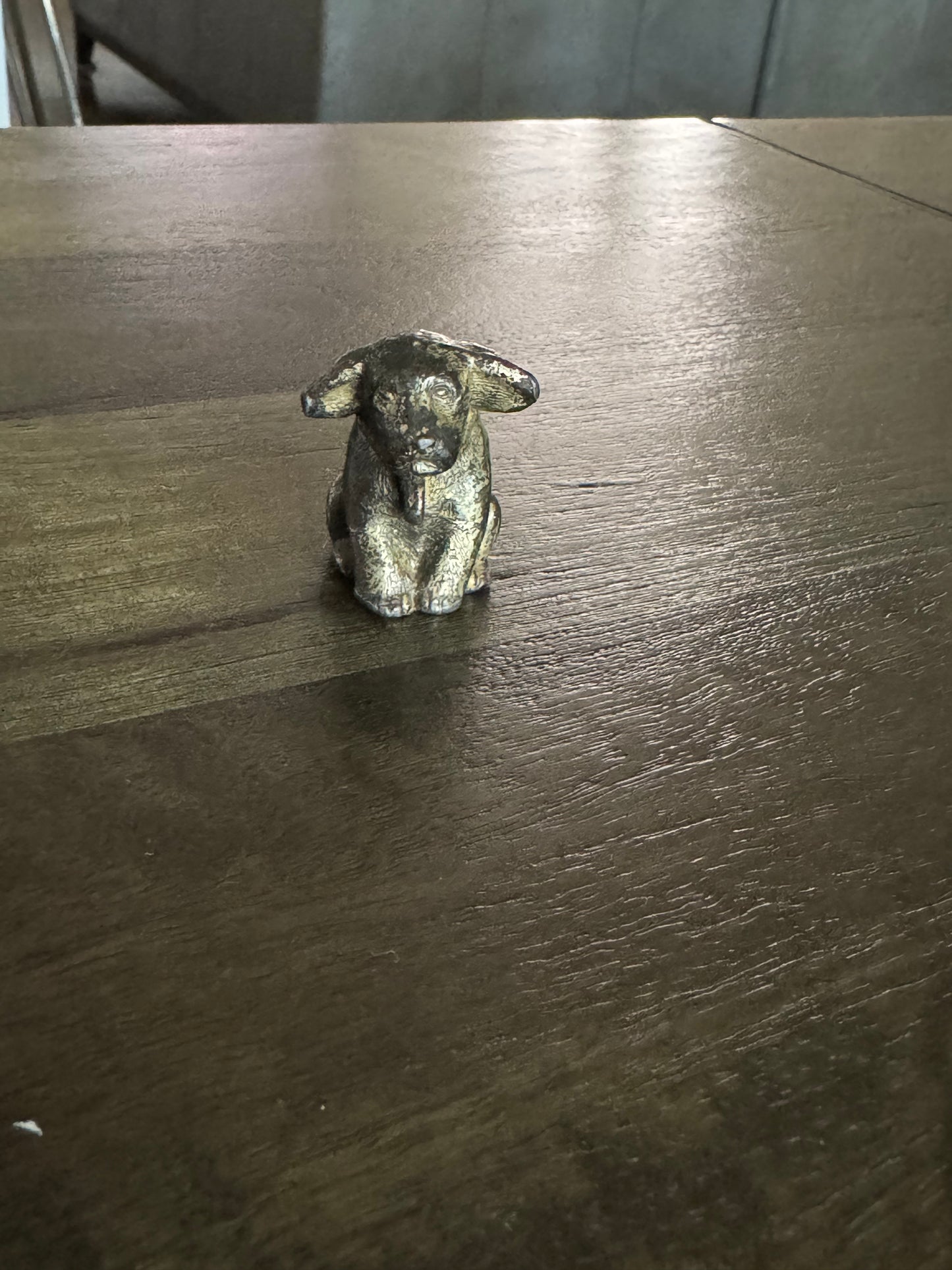 Antique Miniature Cast Iron Dog Figurine Pendant (No Chain) – Made in Japan