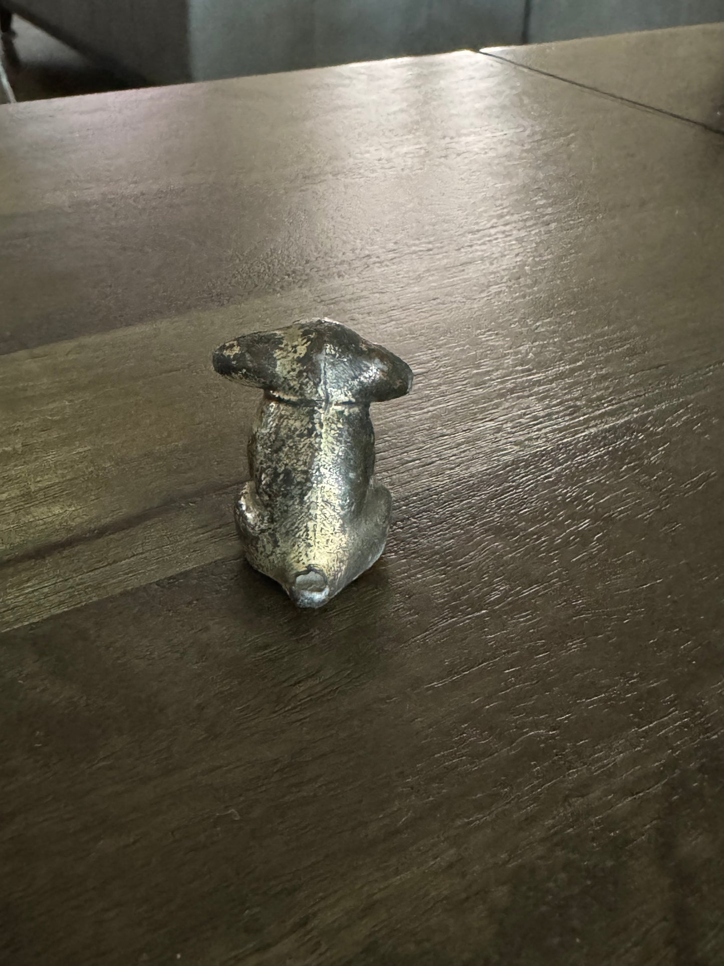 Antique Miniature Cast Iron Dog Figurine Pendant (No Chain) – Made in Japan