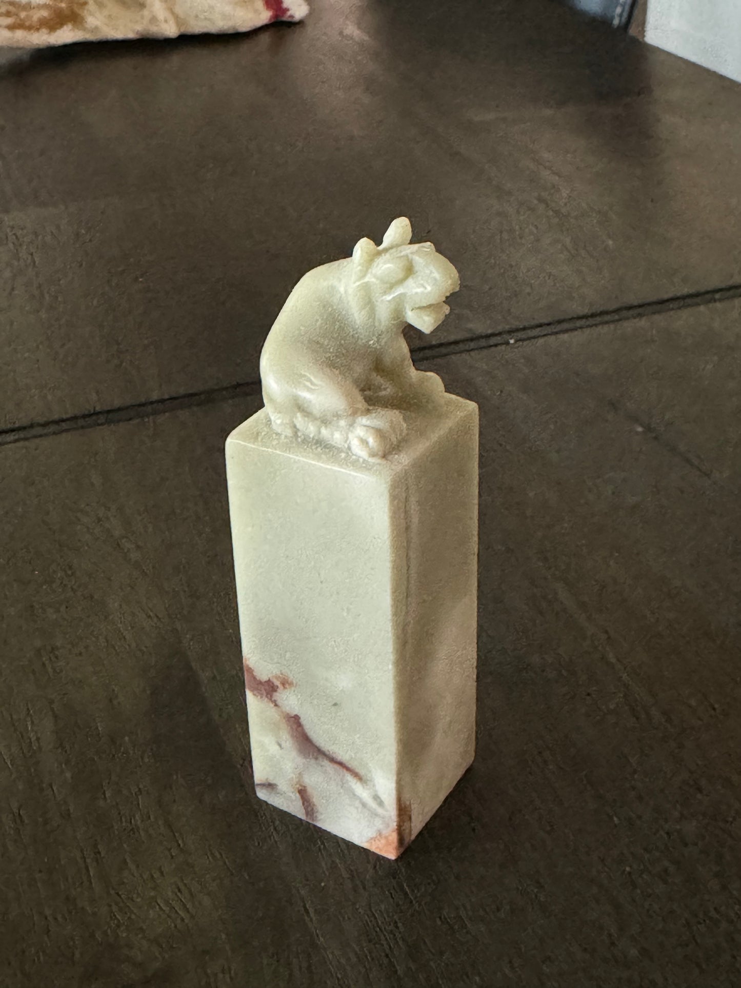 Vintage Soapstone Foo Dog Seal Stamp