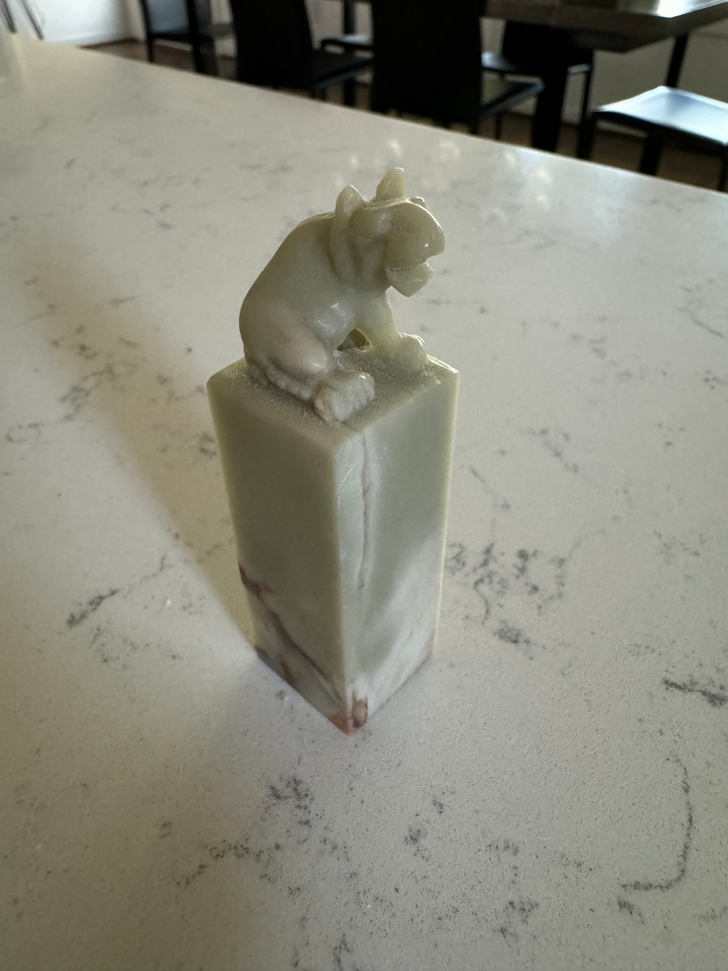 Vintage Soapstone Foo Dog Seal Stamp