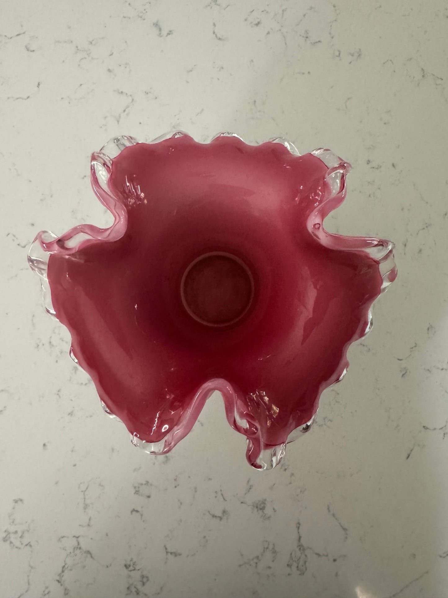 Vintage Fenton Peach Wavecrest Vase