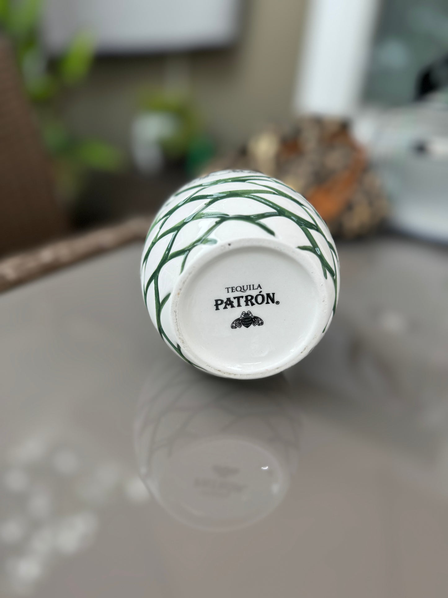 Patrón Tequila Bee Hive Agave White and Green Ceramic Tiki Mug