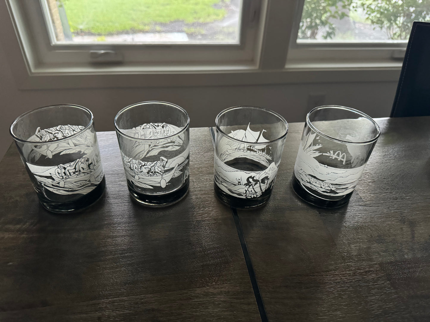 Vintage McDonald's Tumblers Hawaii Glasses Barware Set of 4