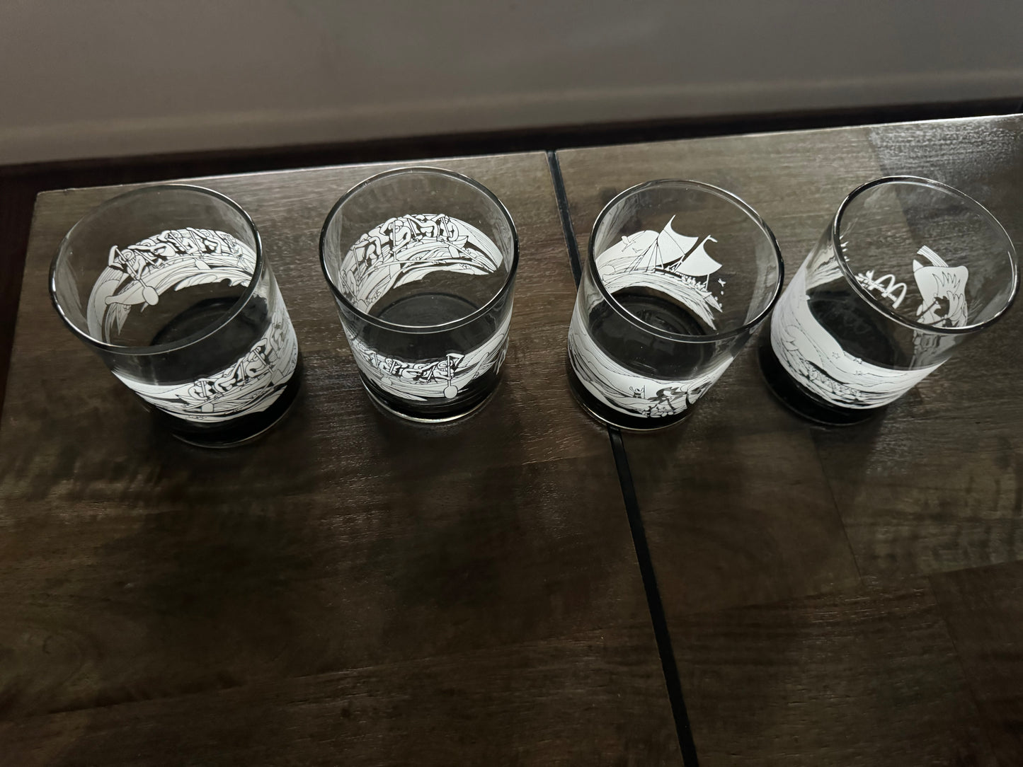Vintage McDonald's Tumblers Hawaii Glasses Barware Set of 4