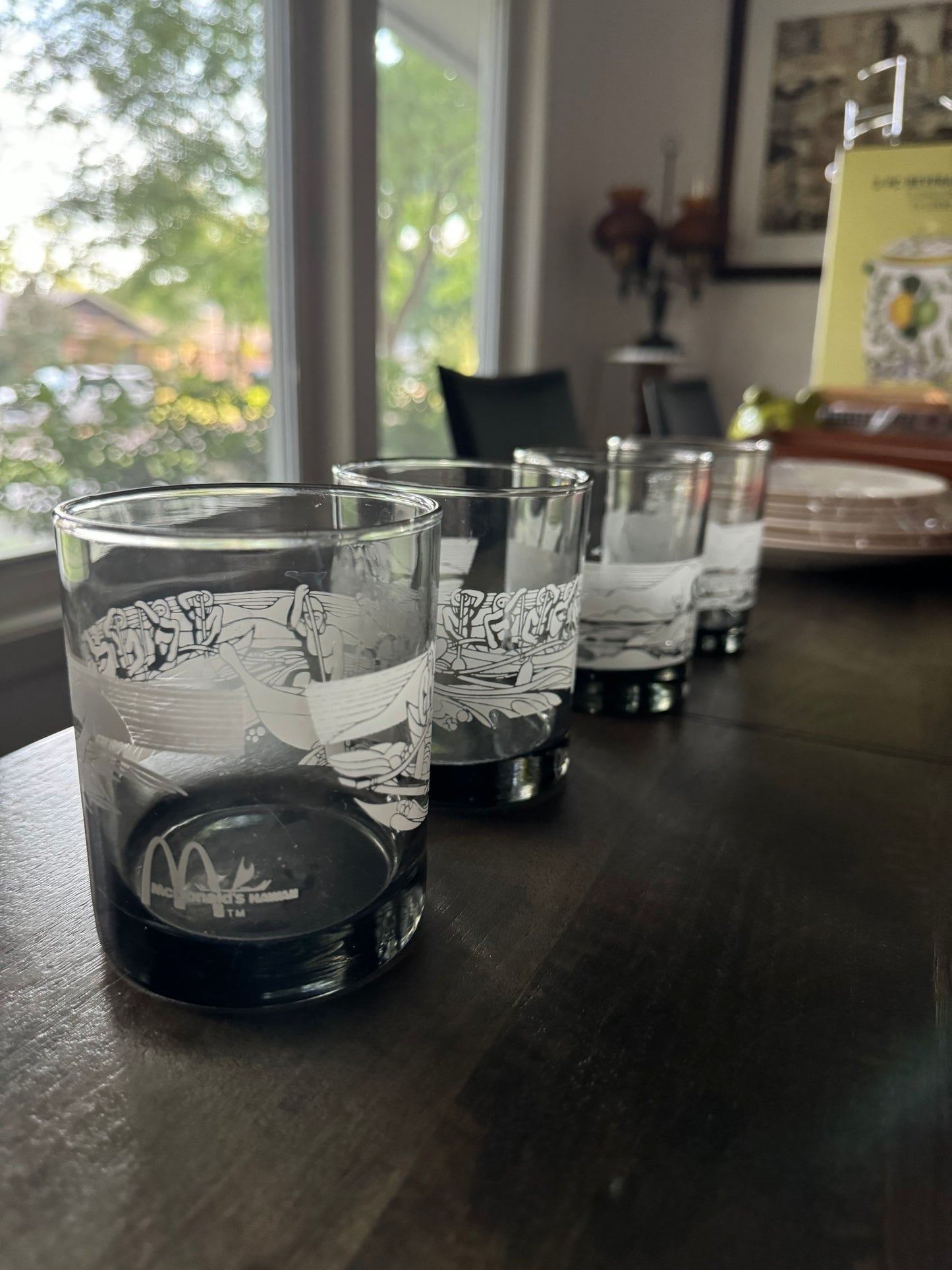 Vintage McDonald's Tumblers Hawaii Glasses Barware Set of 4