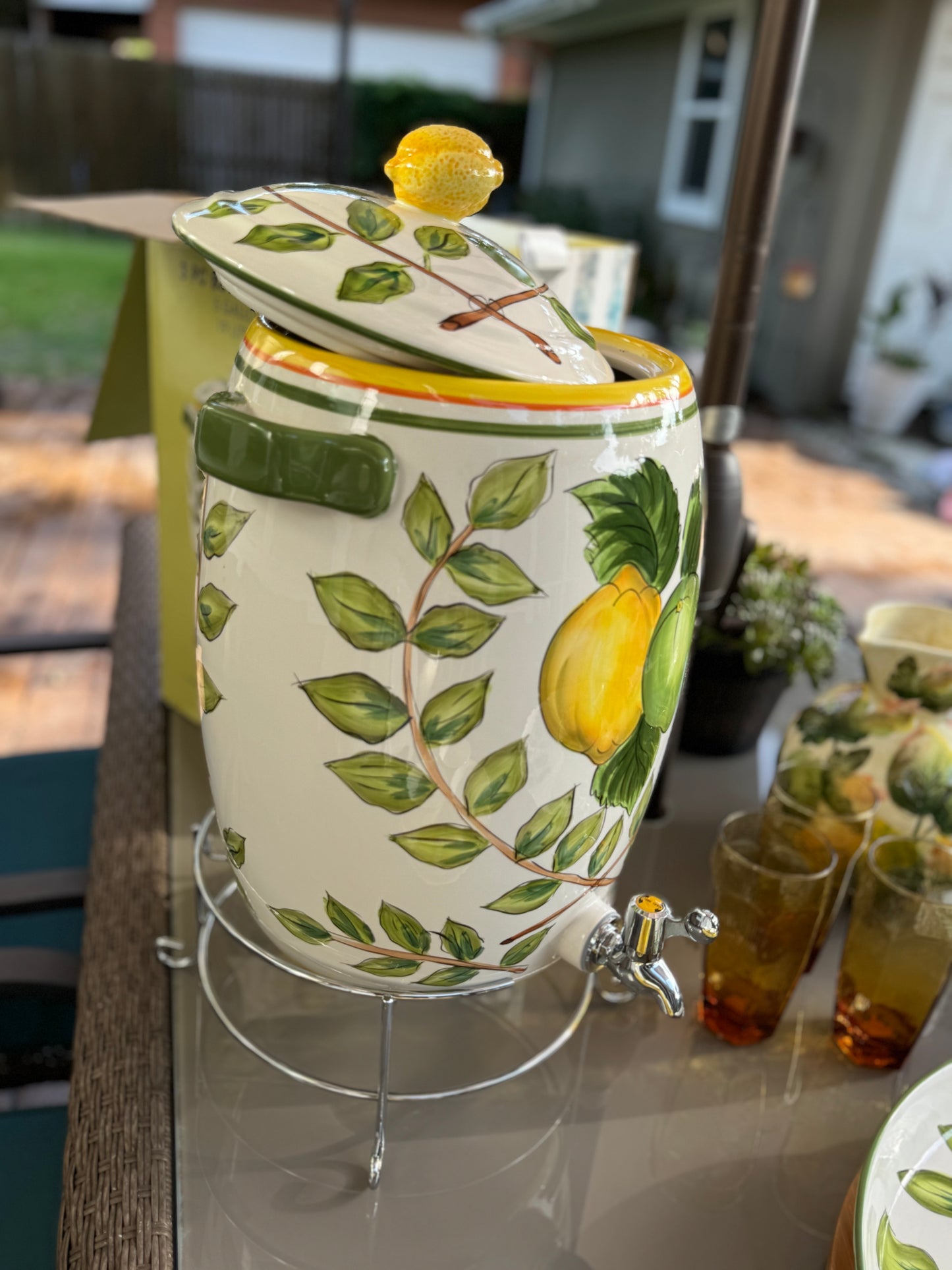 Lemon Wreath 5-gallon Beverage Dispenser by Tabletops (Discontinued)