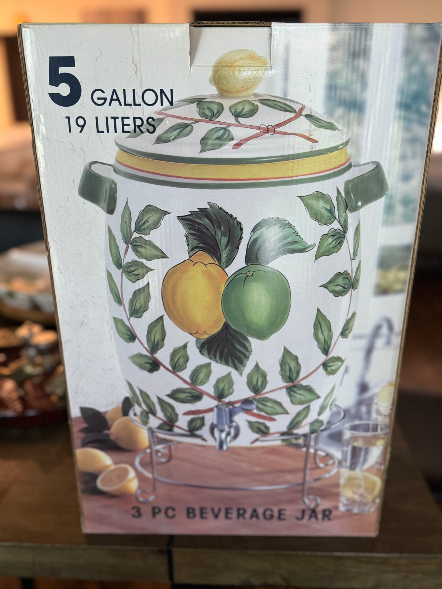 Lemon Wreath 5-gallon Beverage Dispenser by Tabletops (Discontinued)