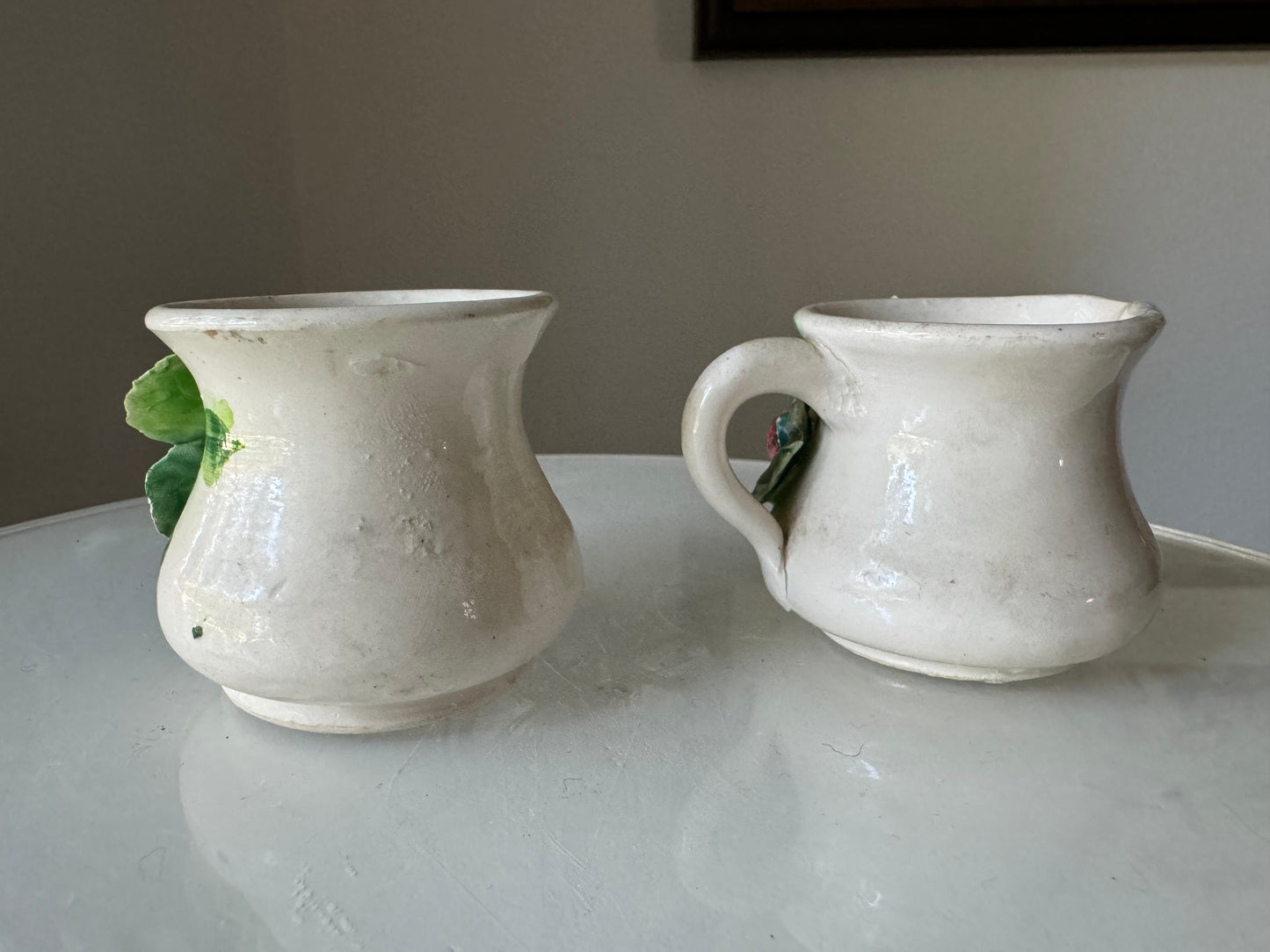 Vintage Italian Strawberry Milk and Creamer cups