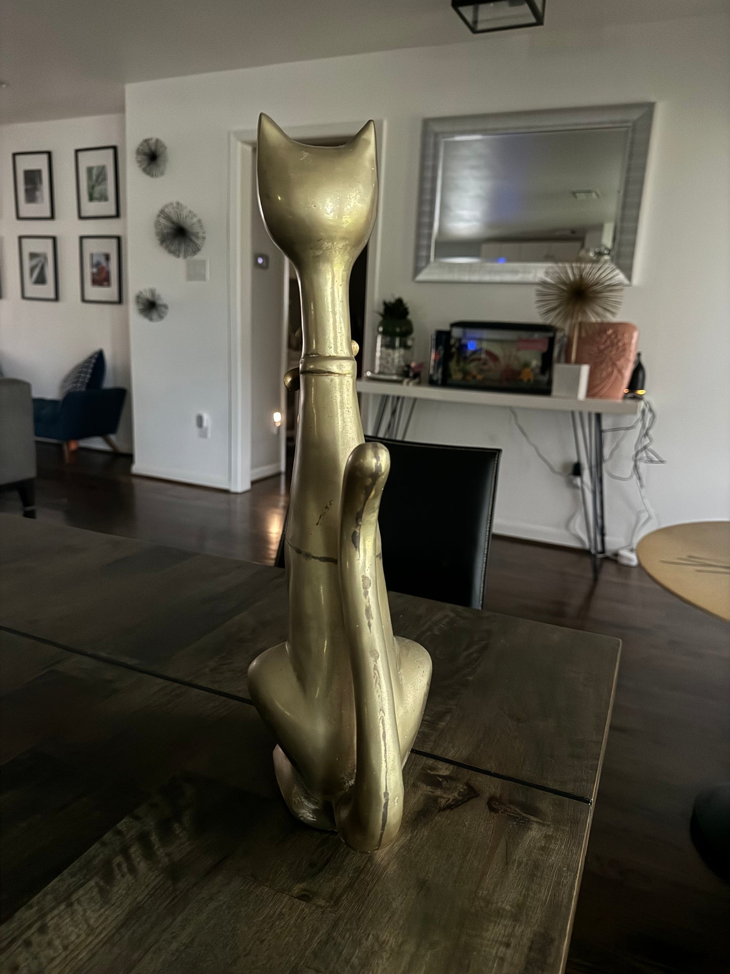 MCM Large Brass Cat Figurine