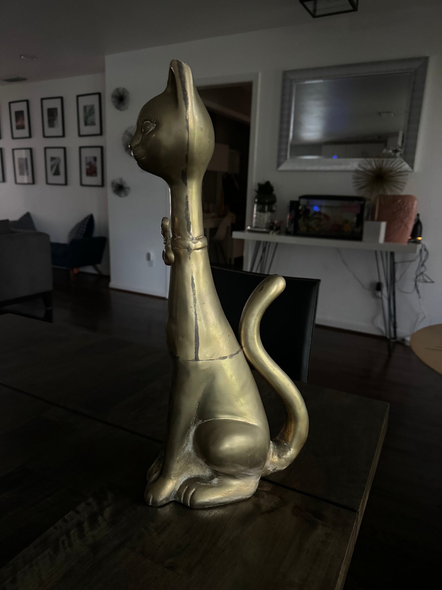 MCM Large Brass Cat Figurine