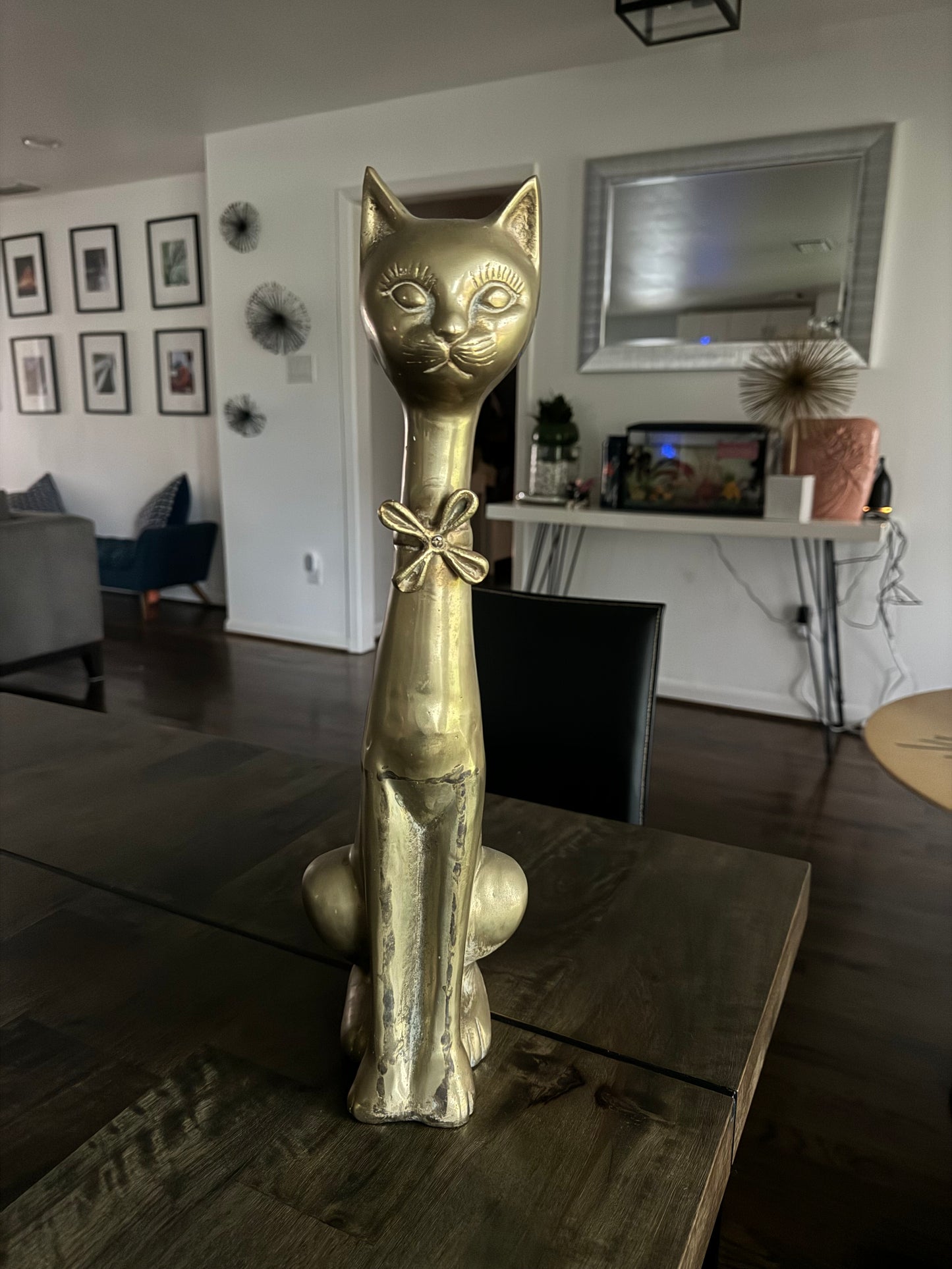 MCM Large Brass Cat Figurine