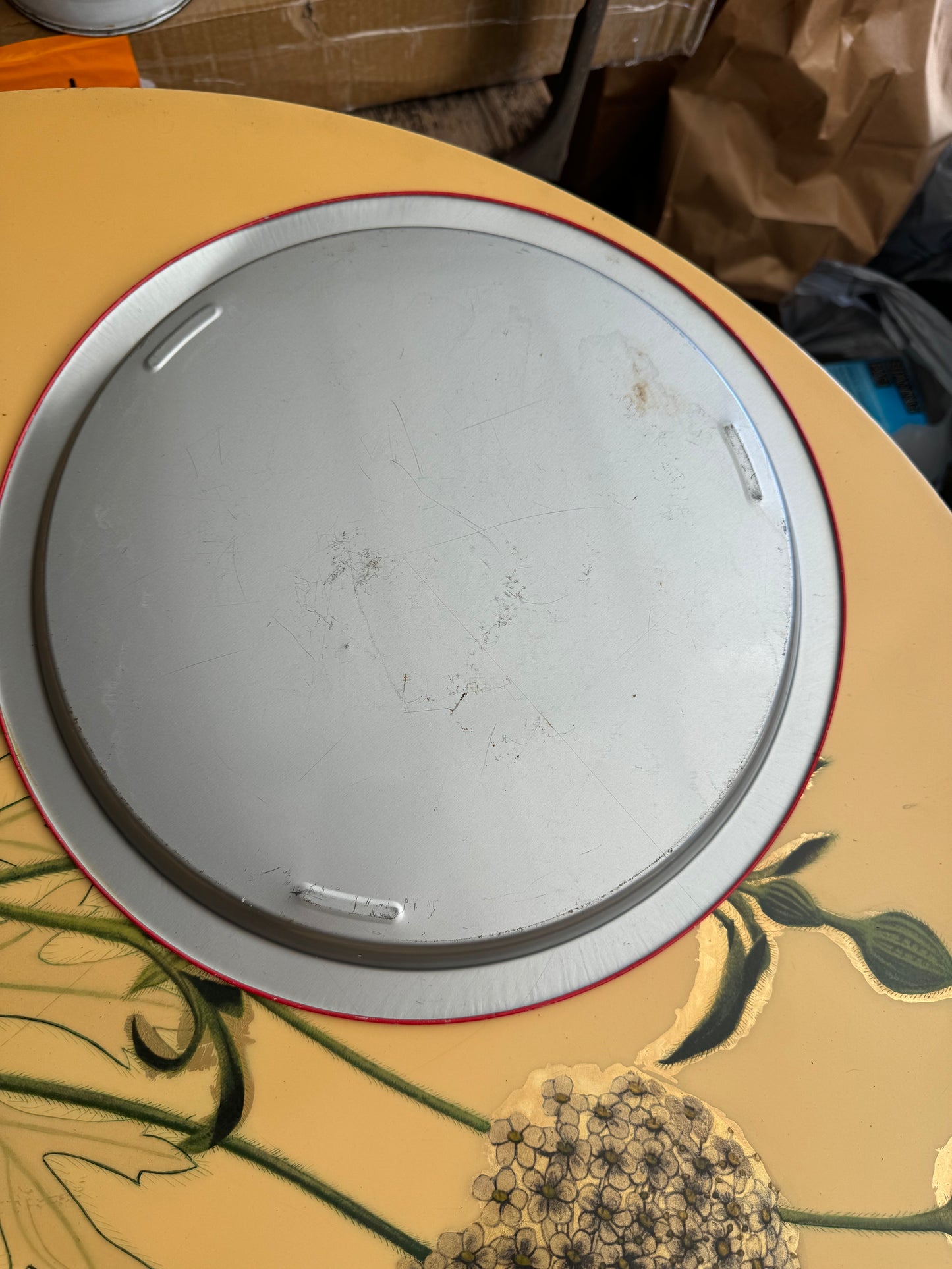 Coca Cola round metal platter/plate