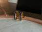 Vintage Navy and Gold Hoop Clip-On Earrings
