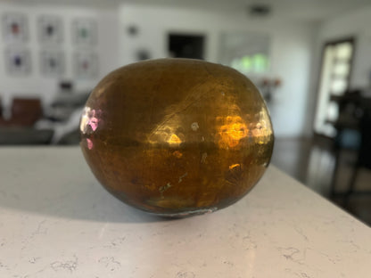 Vintage Hammered Brass Orb Bowl