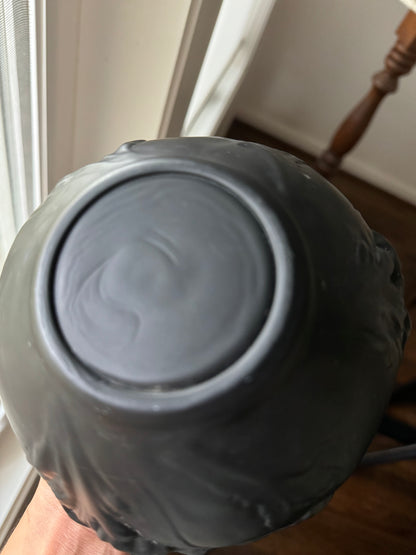 Early 20th Century Black Amethyst Glass Tiffin Poppy Vase