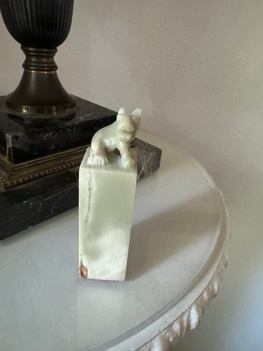 Vintage Soapstone Foo Dog Seal Stamp