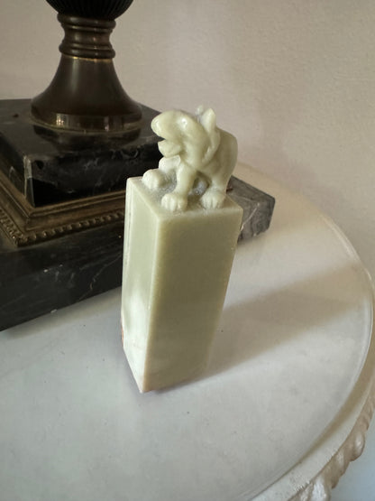Vintage Soapstone Foo Dog Seal Stamp