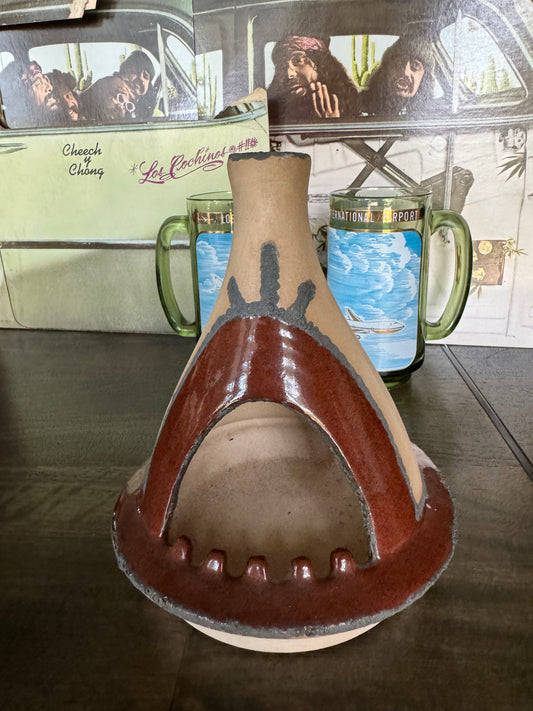 Vintage Native American Southwestern Chiminea Ashtray/Incense Burner (Signed "Windi AZ 12")
